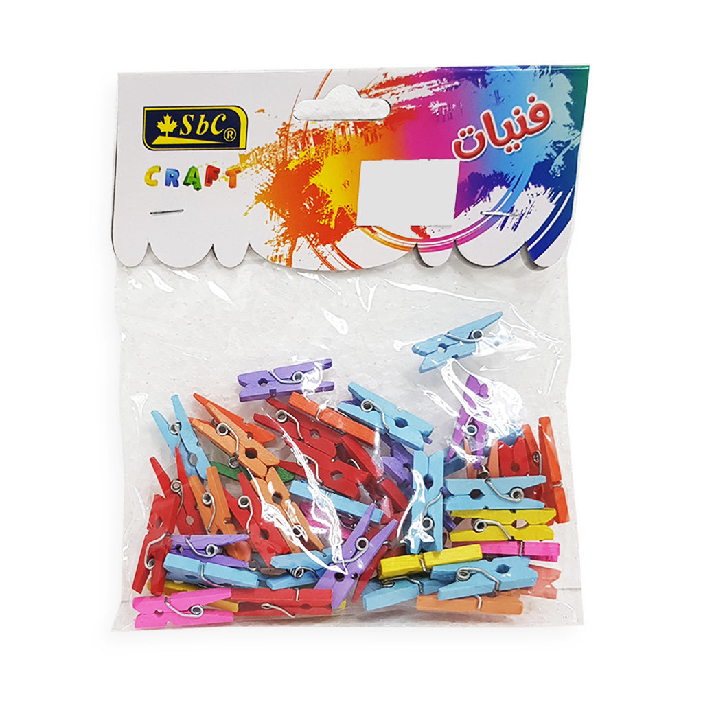 Wooden Clips Assorted Colour - Al Masam Stationery LLC
