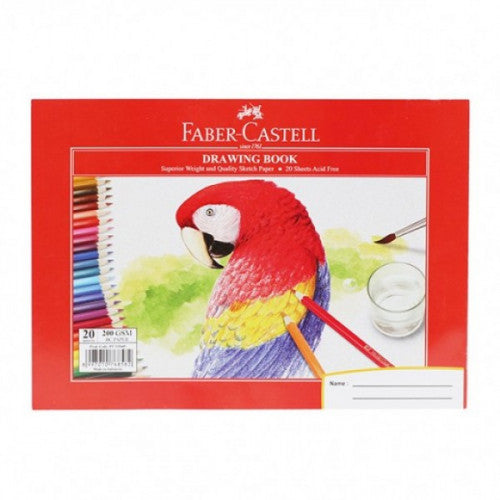 FABER-CASTELL A4 Drawing Book 20 Sheets 200gsm Side Open Parrot Design - Al Masam Stationery LLC