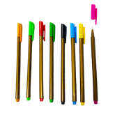 These Colour Point Pens come in an assortment of vibrant colours, making them perfect for organizing notes, color coding projects, or adding an artistic touch to any task. With their precise and smooth writing, these pens are ideal for both professional and creative use. Enhance your writing and drawing experience with these high-quality pens. Fluorescent colour Point tip makers Size: 0.4mm Pack contains 12 pieces of assorted colours