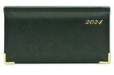 FIS Golden Slim Diary 2024 English (1 Week at a glance) Vinyl, 1 Side Padded, Green - Al Masam Stationery LLC