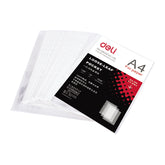 Deli 11-hole Sheet Protector A4 0.035mm 100pk - Al Masam Stationery LLC