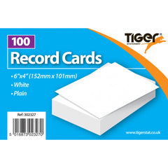 Tiger Record Cards Plain 6x4