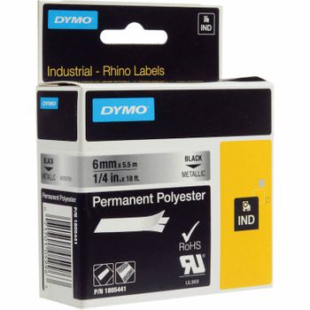 DYMO RH P/P 6/5.5 black / metallic Labels - Al Masam Stationery LLC