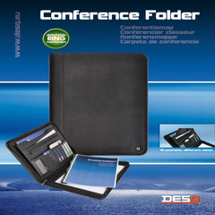 DesQ A4 Zipped conference folder with ringmechanism
