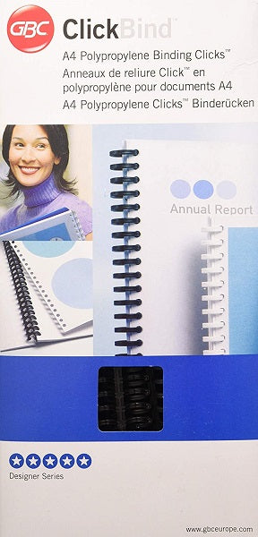 GBC BINDING CLICK 16MM LARGE FROST (A4 34R SHEET CAP. 145 - 80 GSM / BOX OF 50) 387326E - Al Masam Stationery LLC
