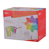 Deli Drafting Ruler Set Squares Protractor 15cm Translucent 3C - Al Masam Stationery LLC