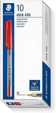 Pen Ballpoint Staedtler 430M-9 - Red - Al Masam Stationery LLC