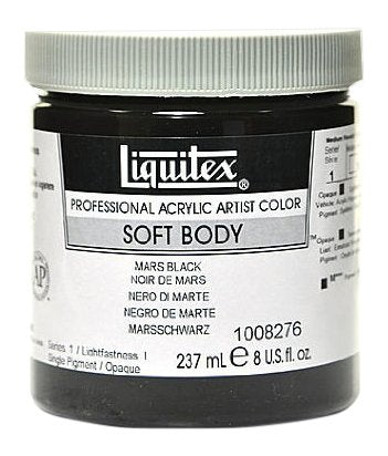 Liquitex Professional Soft Body Acrylic Paint 8-oz jar, Mars Black - Al Masam Stationery LLC