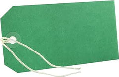 COLORED STRUNG TAGS 120*60MM GREEN(BOX OF 1X250)
