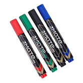 Deli Permanent Marker Chisel 1.5-5mm Black Blue Red Green - Al Masam Stationery LLC
