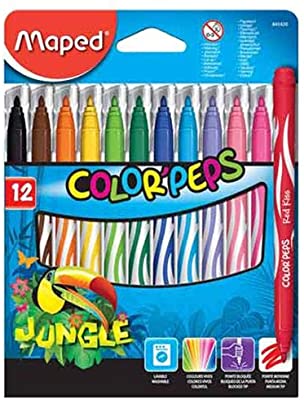 Maped Color Peps FeltTip Jungle 12 Color set - Al Masam Stationery LLC