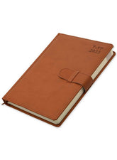 FIS Agenda Dairy (Arabic/English) Italian PU, 1 Side Padded, Brown - Al Masam Stationery LLC