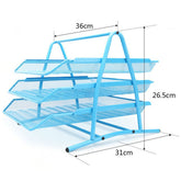 Document Tray 3tier Wiremesh Blue - Al Masam Stationery LLC