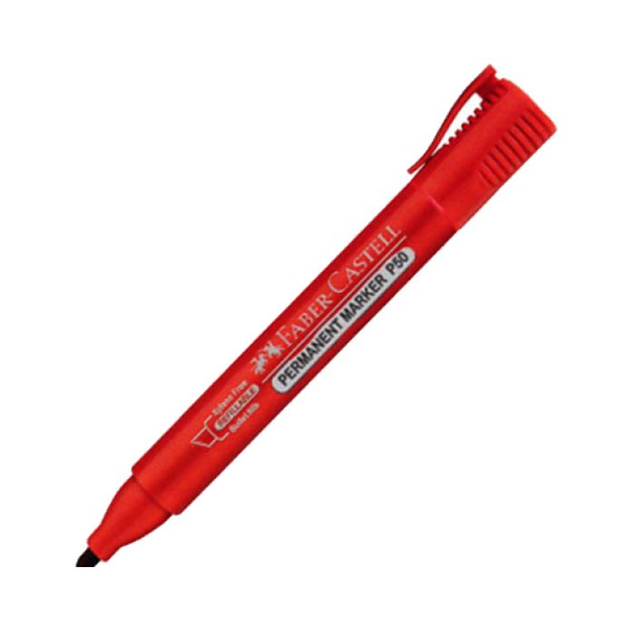 FABER-CASTELL Permanent Marker P50 Red Chisel Tip - Al Masam Stationery LLC