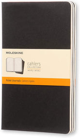 Moleskine Cashier Rued Large Size Notebook Set of 3 Pcs Black - Al Masam Stationery LLC