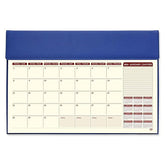 FIS Year Planner 2024 (English/French) Italian PU with Desk Blotter, Blue - Al Masam Stationery LLC