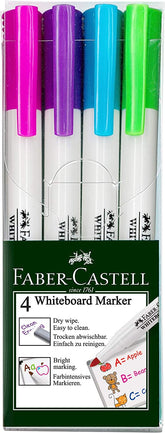 FABER-CASTELL Marker Slim White Board creative PET Box of 4 - Al Masam Stationery LLC