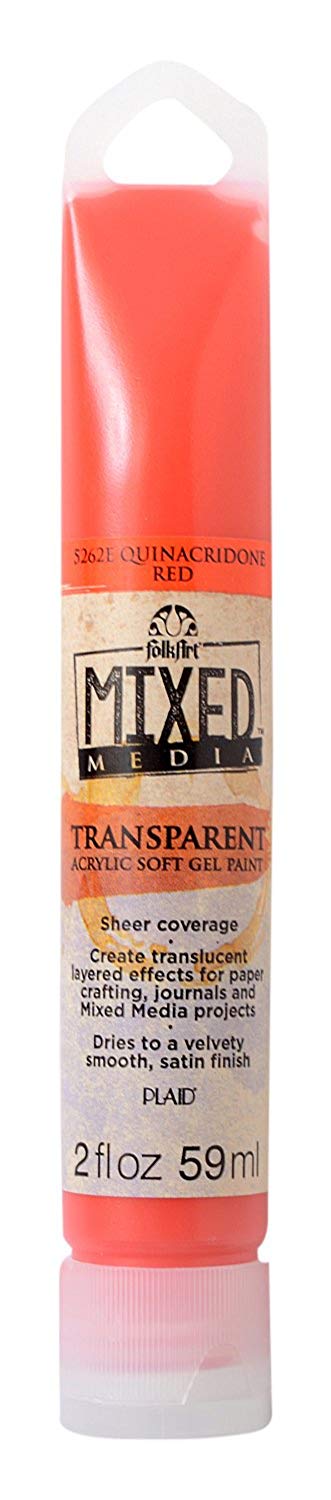 Transparent Acrylic Soft Gel Paint - Quinacridone Red - Al Masam Stationery LLC