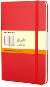 Moleskine Ruled Classic Notebook Hard Cover A5 Red - Al Masam Stationery LLC