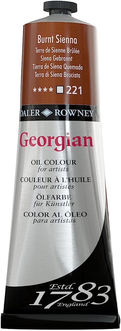 Daler Rowney Georgian Oil Paint 225ML BURNT SIENNA - Al Masam Stationery LLC