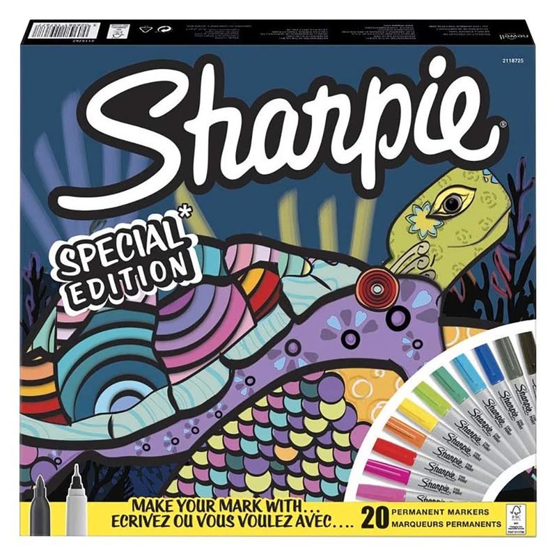 Sharpie Turtle Special Edition Permanent Marker Set Assorted 20 Pieces - Al Masam Stationery LLC