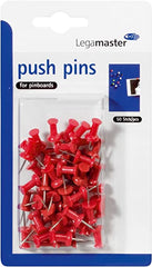 Expertly secure your documents or displays with LEGAMASTER PUSH-PINS. This set includes 50 durable, red push-pins that are perfect for any office or classroom setting. Keep your materials organized and securely in place with these reliable LEGAMASTER push-pins.