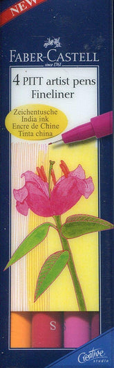 FABER-CASTELL PITT Artist Pens S Wallet of 4 "Warm Colors" - Al Masam Stationery LLC