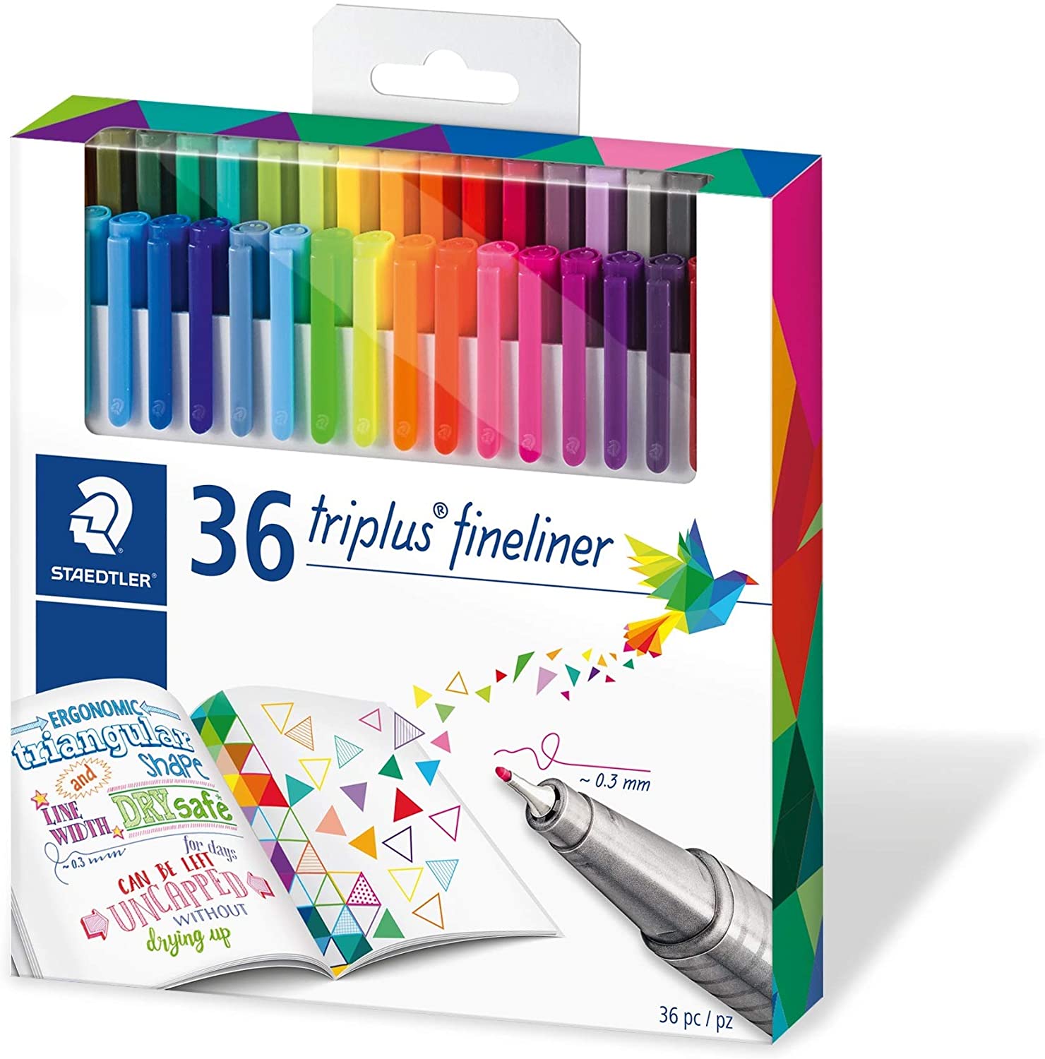 Staedtler 334 Triplus Superfine liner Point Pens, 0.3 Mm - (36 Pcs) - Al Masam Stationery LLC