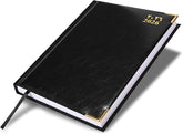 FIS Black A4 Vinyl Gold Corner Arabic-English 2026 Diary - FSDI42AE26BK