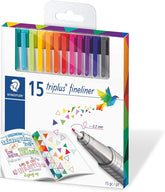 Staedtler 334 Triplus Superfine liner Point Pens, 0.3 Mm Pack of 15 Colors - Al Masam Stationery LLC