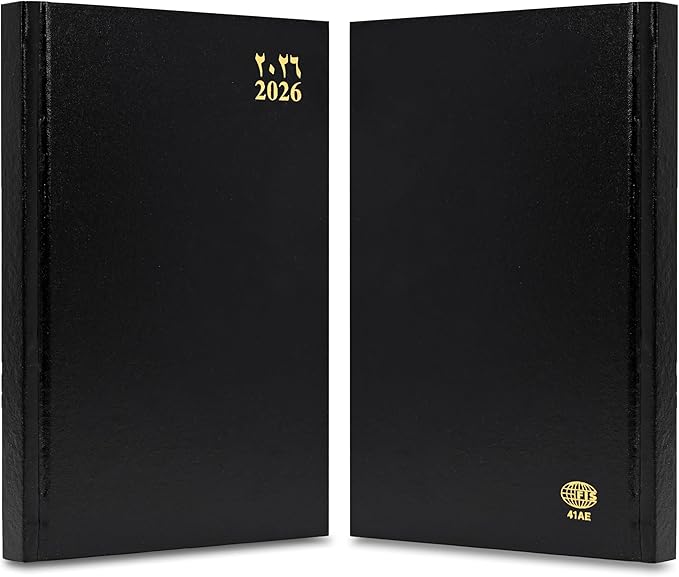 FIS Black A4 Hard Cover Arabic-English Daily 2026 Diary - FSDI41AE26BK - Al Masam Stationery LLC