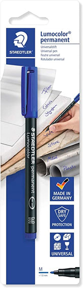 Staedtler Lumocolor Permanent Medium Blue (317-3BKDA) - Al Masam Stationery LLC