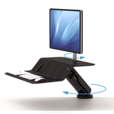 Fellowes Lotus Rt Sit-Stand Workstation - Black / Grey - Al Masam Stationery LLC