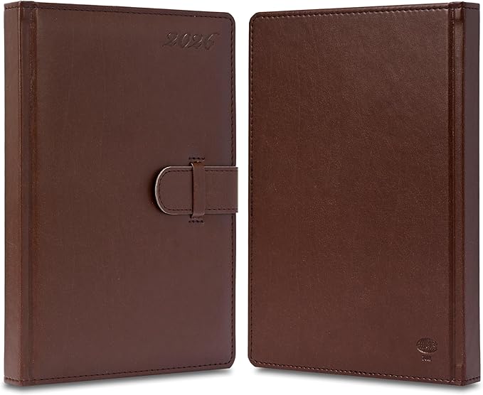 FIS Dark Brown 170×240 PU Strap 2026 Daily Diary - FSDI75E26DBR - Al Masam Stationery LLC