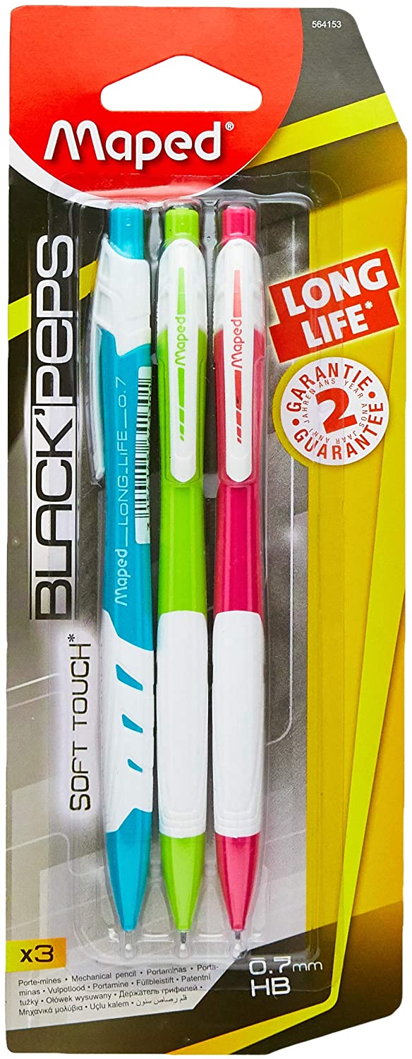Maped Mech Pencil 0.7 Long Life Pack of 3Pcs - Al Masam Stationery LLC