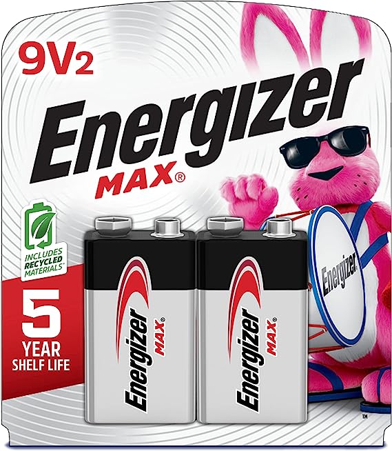 Energizer Max 522-BP-2 9V Alkaline Battery