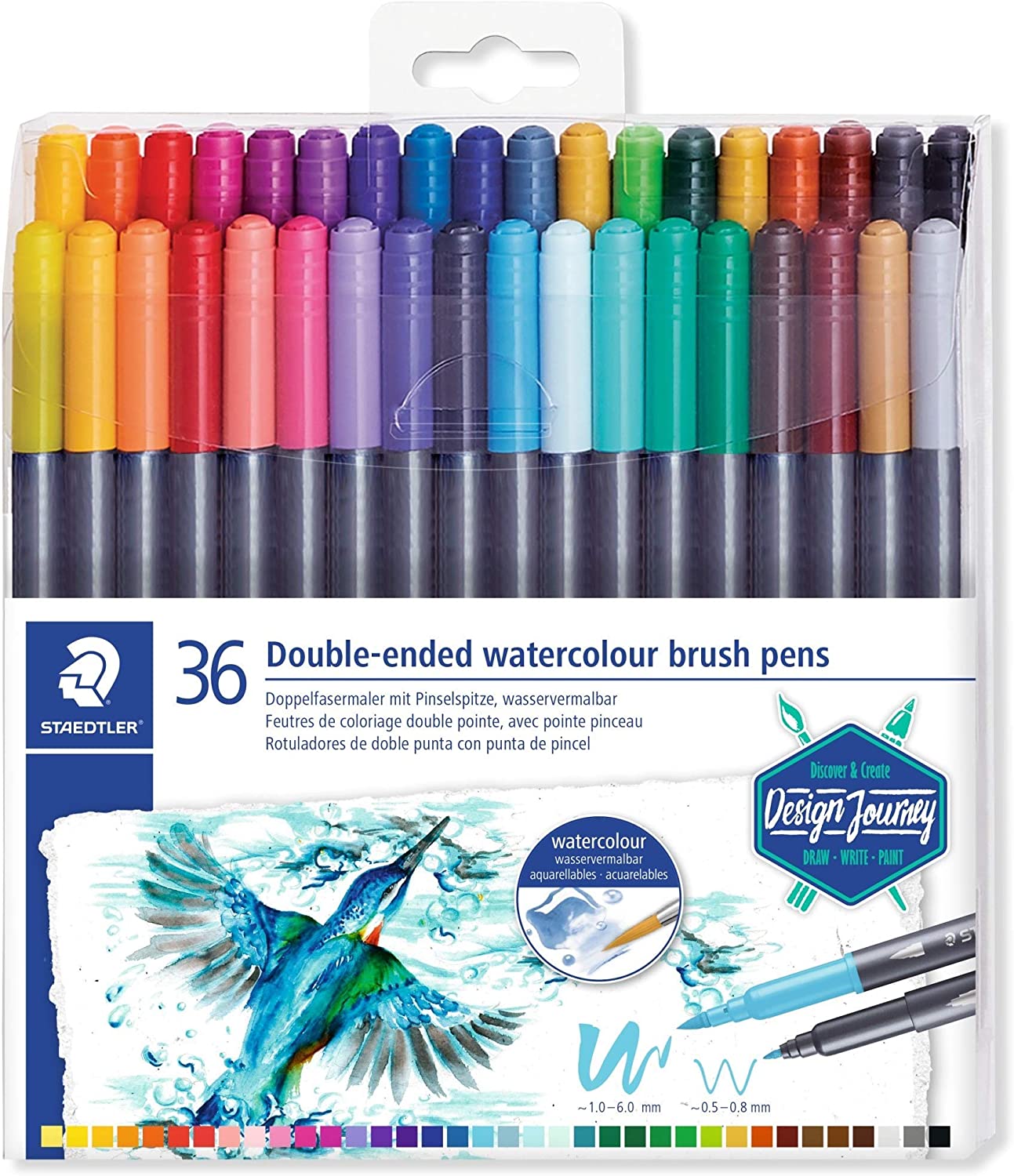 Staedtler 3001-TB36 Marsgraphic Double Ended Watercolor Brush Markers - Al Masam Stationery LLC