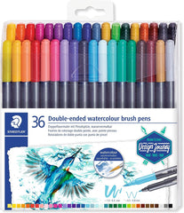 Staedtler 3001-TB36 Marsgraphic Double Ended Watercolor Brush Markers