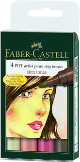 FABER-CASTELL PITT Artist Big Brush Pen "Skin Tone colors" Wallet of 4 - Al Masam Stationery LLC