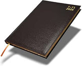 FIS Chocolate A4 Vinyl Gold Edge Arabic-English 2026 Diary - FSDI43AEG26CH