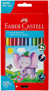 FABER-CASTELL Colour Pencil Jumbo 12 with sharpener - Al Masam Stationery LLC