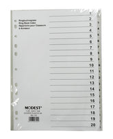 Atlas 1-20 Plastic Divider A4 - Al Masam Stationery LLC