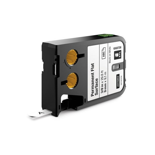 Dymo Polyster Tape, Permanent Black on White, 12MM X 9.1M - (DY1868737)