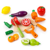 ELMAS Wooden Toy Cutting Fruit and Vegetables Play Set - Al Masam Stationery LLC