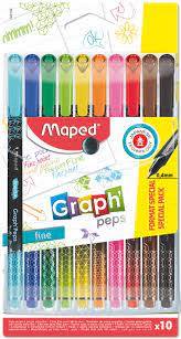 Maped GraphPeps Fineliner Deco 8+2 Pack - Al Masam Stationery LLC