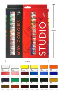 Phoenix Studio Acrylic 24*12ML Paper Box Set ABL Tube - Al Masam Stationery LLC