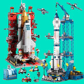 ELMAS Manned Rocket Building Blocks with Astronaut Figure - Al Masam Stationery LLC