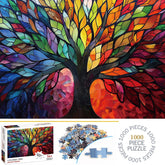 ELMAS 1000 Pieces Colored Tree Jigsaw Puzzle Fun Decor - Al Masam Stationery LLC
