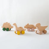 ELMAS: Baby Beech Wooden Block Dinosaur Trolley Toy - Al Masam Stationery LLC