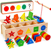 ELMAS: Montessori Wooden Shape Color Sorting Toys - Al Masam Stationery LLC